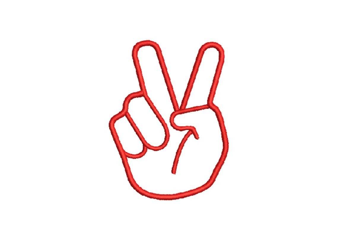 Free Peace Hand Sign Machine Embroidery Design