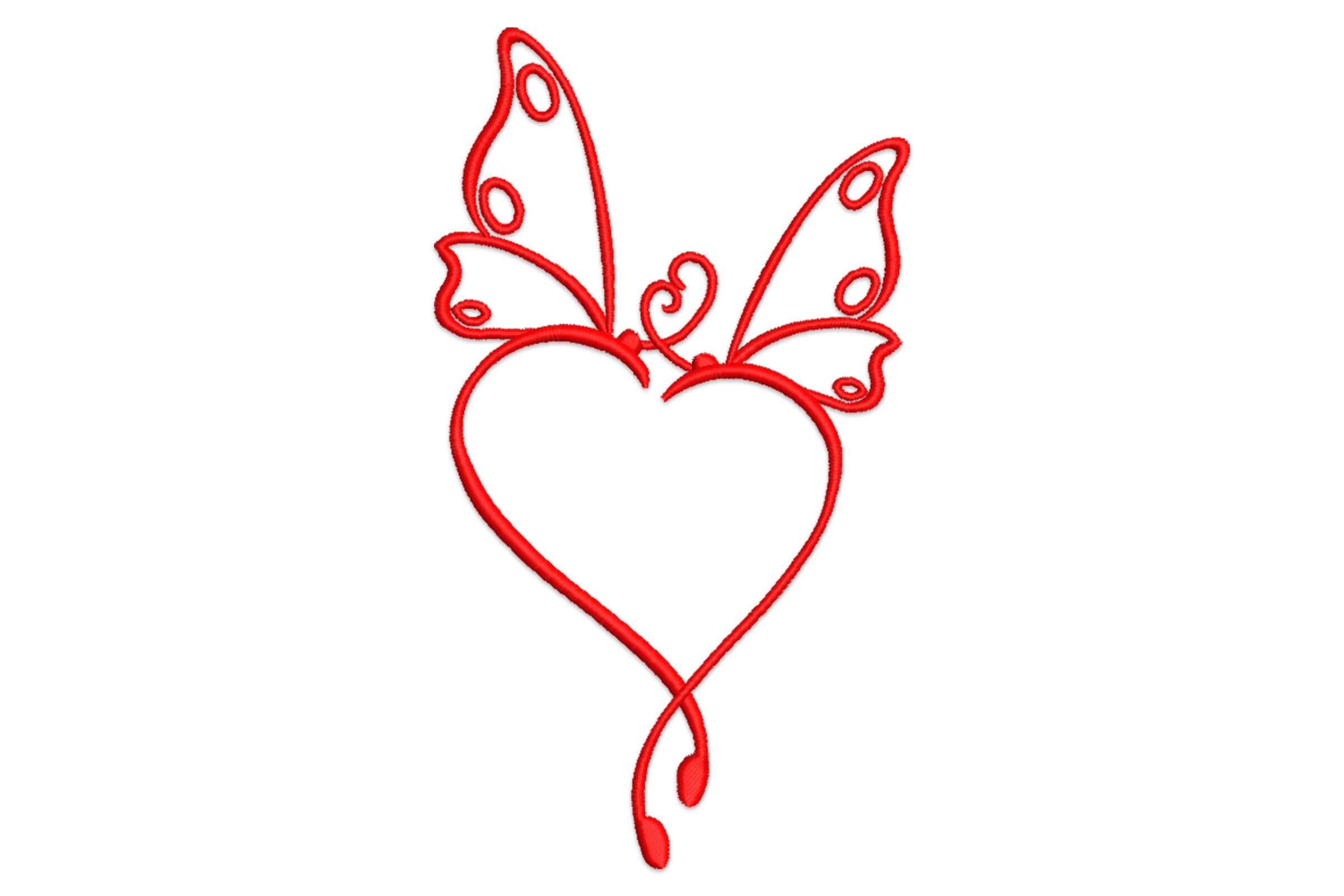 Heart Butterfly Machine Embroidery Design