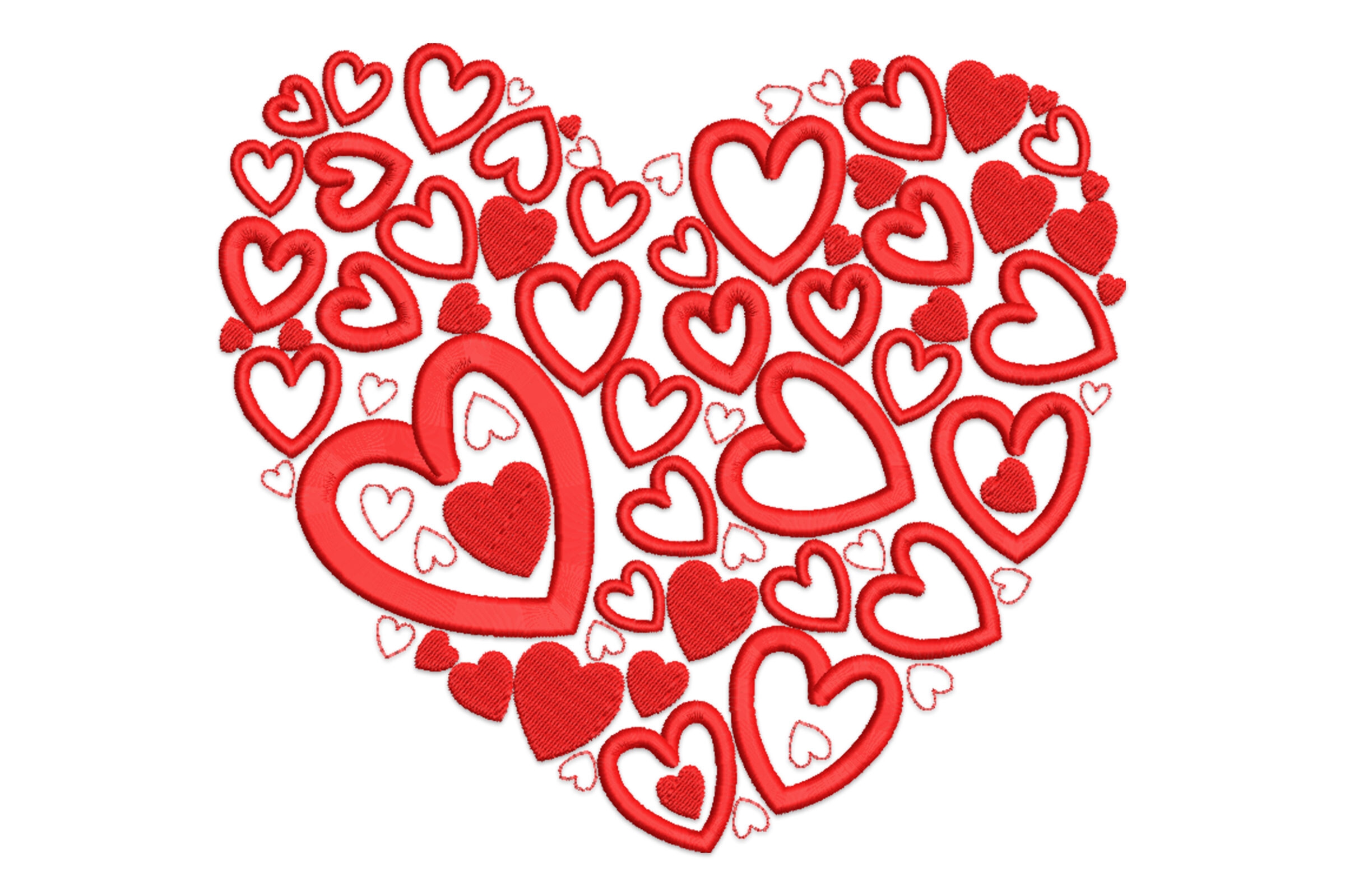Free Heart Cluster Machine Embroidery Design