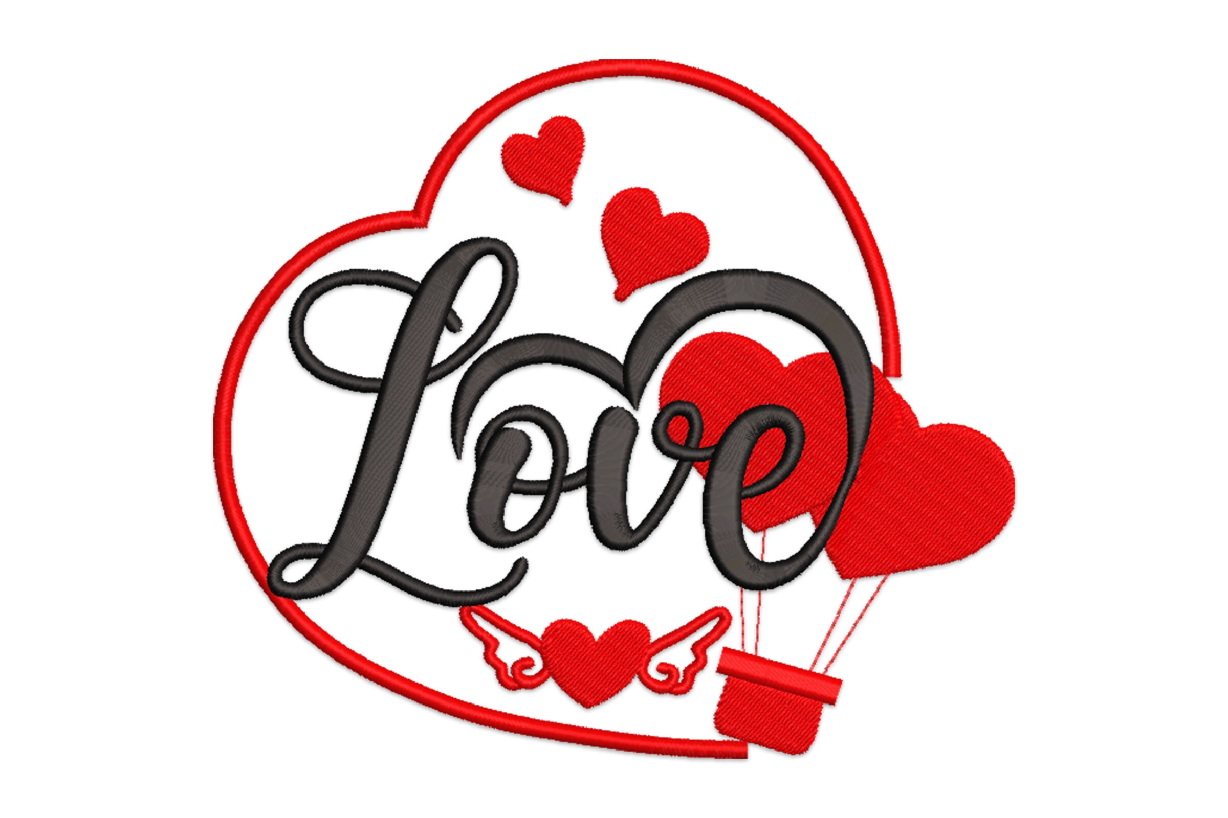 Love Heart Embroidery Design