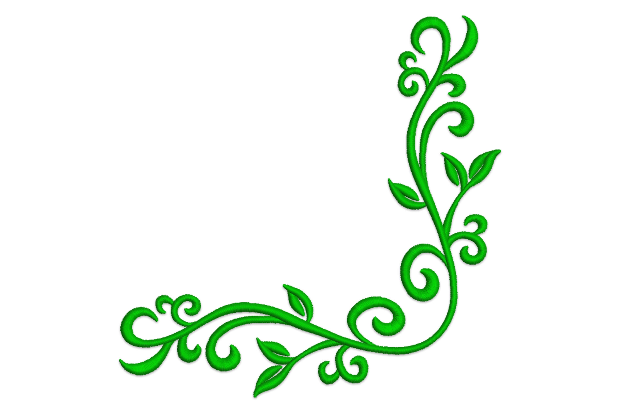 Floral Corner Border Embroidery Design